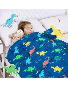 Kivik Kids Weighted Blanket 3 lbs 36x48 inches,Best for 20-40 lbs Kids,Dinosaur Print Blue Heavy Blanket for Toddler and Children Calming and Sleeping,Boys Sweet Gifts,Blue Dinosaur 36"x48" - BXJC44S09