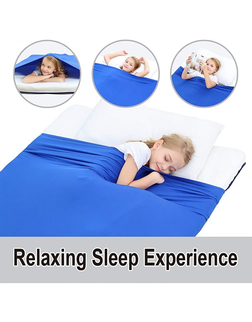 LAYOER Sensory Bed Sheet for Kids Compression Adjustable Breathable Stretchy Alternative to Weighted Blankets Relaxing Comfortable SleepingFull - BH8MDIZQR
