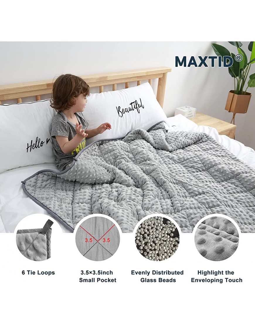 MAXTID Weighted Blanket for Kids 5lbs 36x48 Toddler Heavy Blanket Innovative One Piece Design for Boys and Girls - B2XJHYTNB