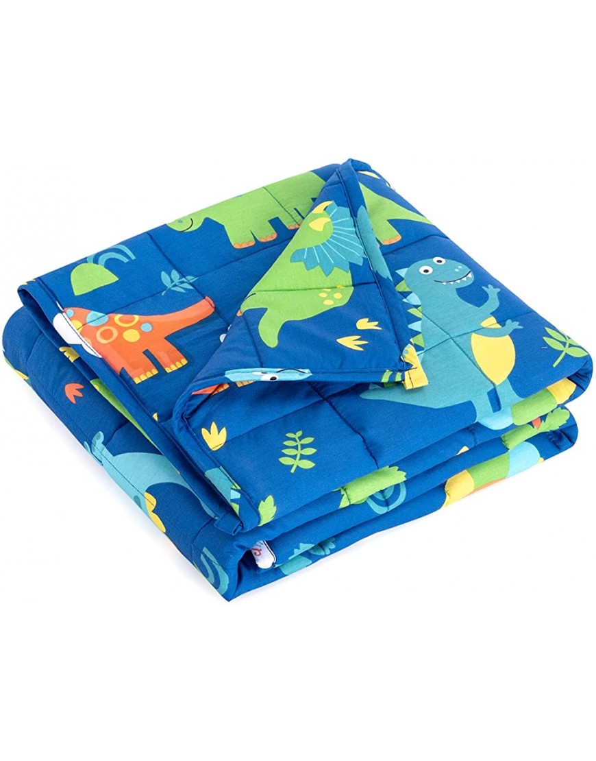 Mr. Sandman Weighted Blanket for Toddler 3 Pounds Washable Best for 20-40lb Kids Breathable Cotton Heavy Blanket with Nontoxic Glass Beads 36 x 48 Dinosaur Park - BDC5JFCGA