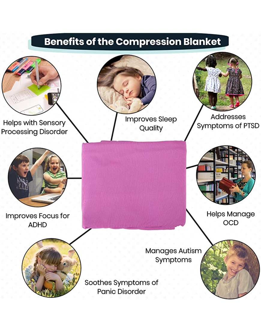 Sensory Compression Blanket for Kids – Plus Wobble Seat Cushion –Breathable Compression Sheet Twin and Wiggle Disc Sensory Sheet Improve Focus and Sleep for Autism Sensory Processing Disorder ADHD - BWAOSZVCH