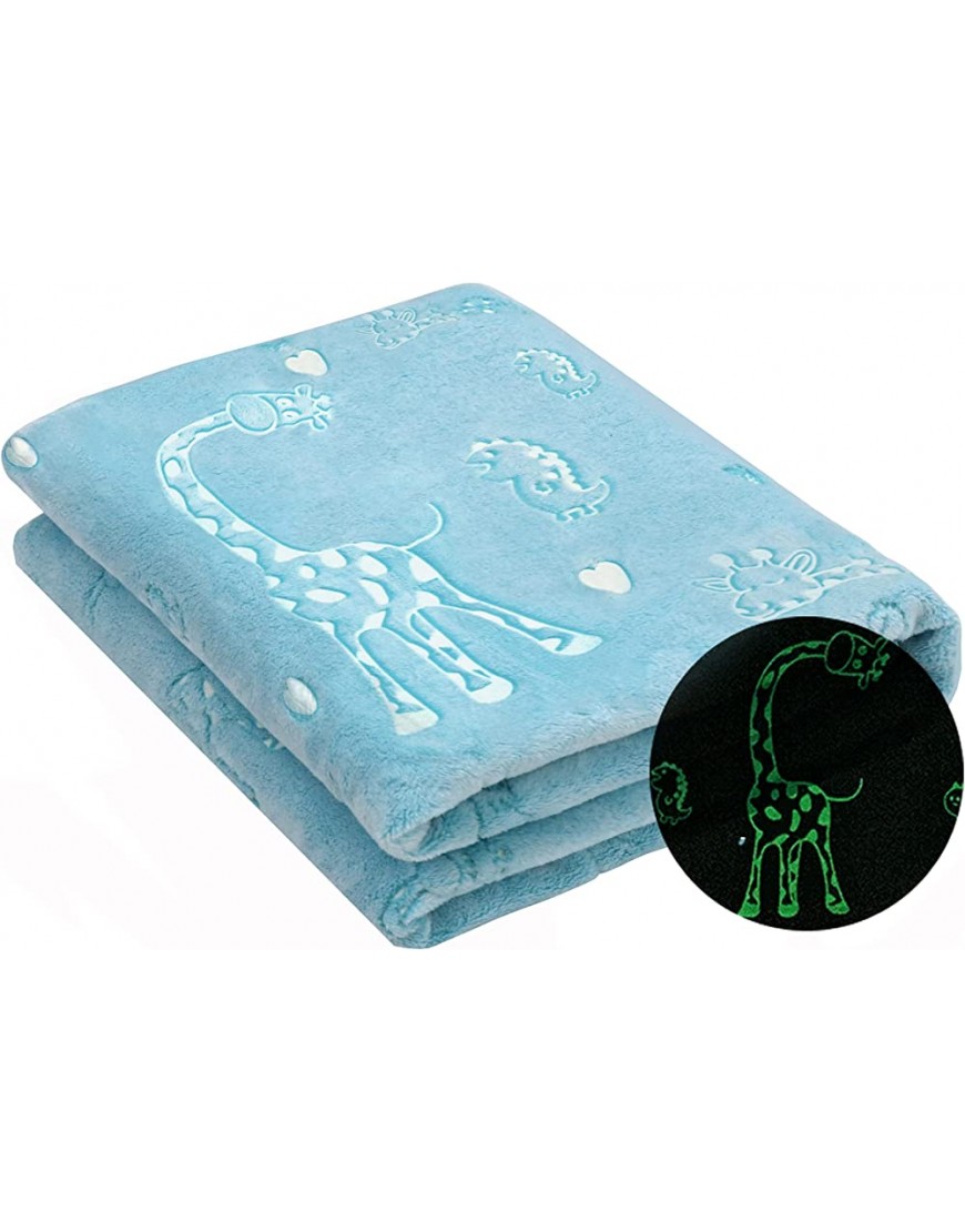 Weighted Blanket Cover for Kids 36 x 48 inches Hallo Bunny Glow in The Dark Removable Duvet Cover with 8 Ties 100% Flannel Machine Washable Blue - BPKJEI78A