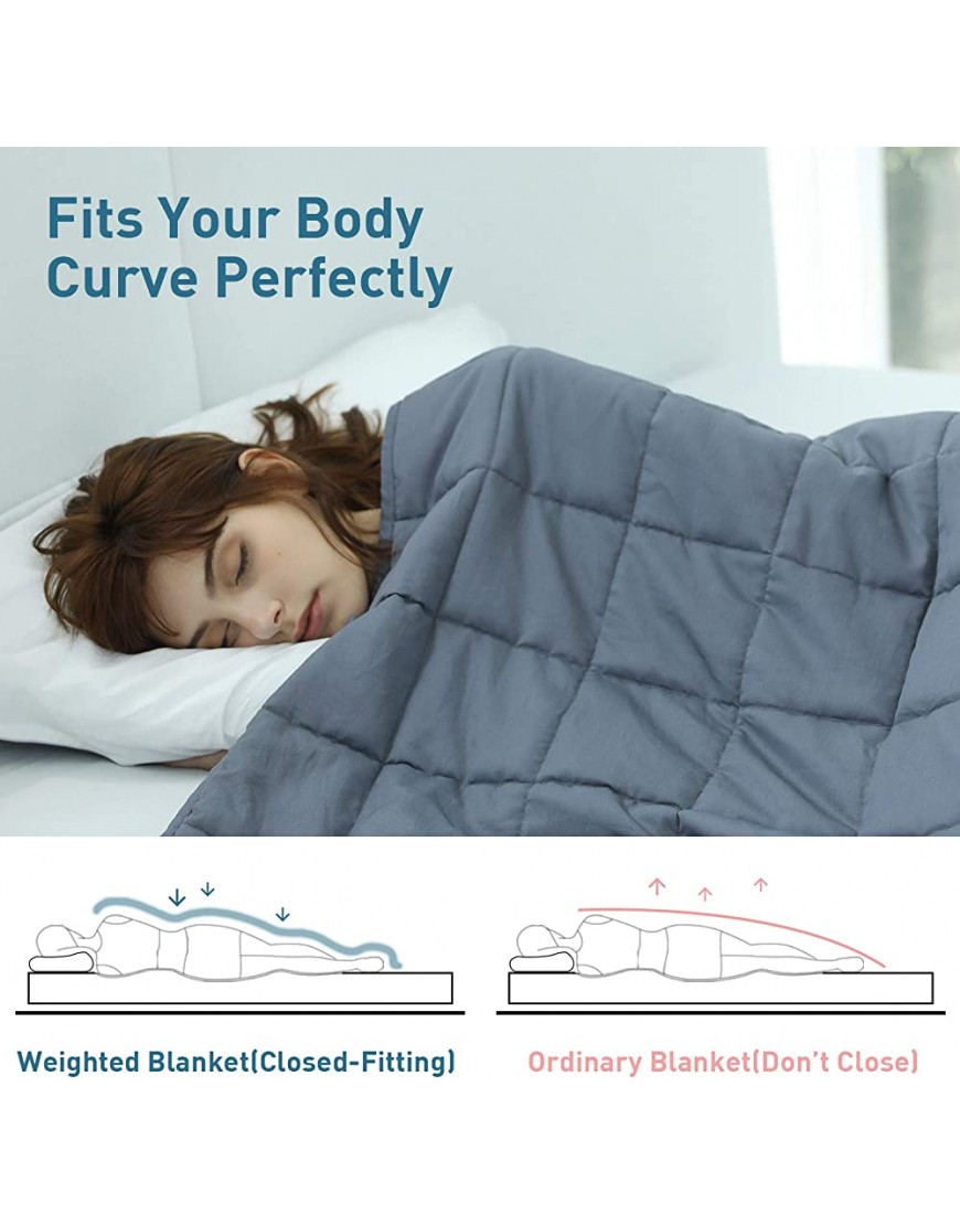 Weighted Idea King Size Weighted Blanket 20 lbs 80''x87'' for Adults Comfortable and Breathable Fabric Grey with Premium Glass Beads - BAM74KUVP