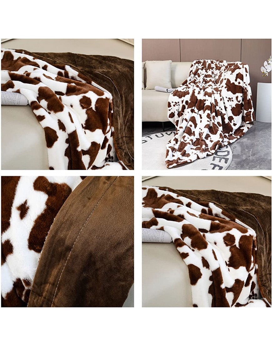 BRTUVO Soft Cow Print Blanket and Throws Double Sided Milky Fluffy Cozy Velvet Flannel Blankets for Travel Couch Bedroom Decor Plush Gifts for Kids Family and Friends Black Cow 31''X47'' - BA8D6LZ4L