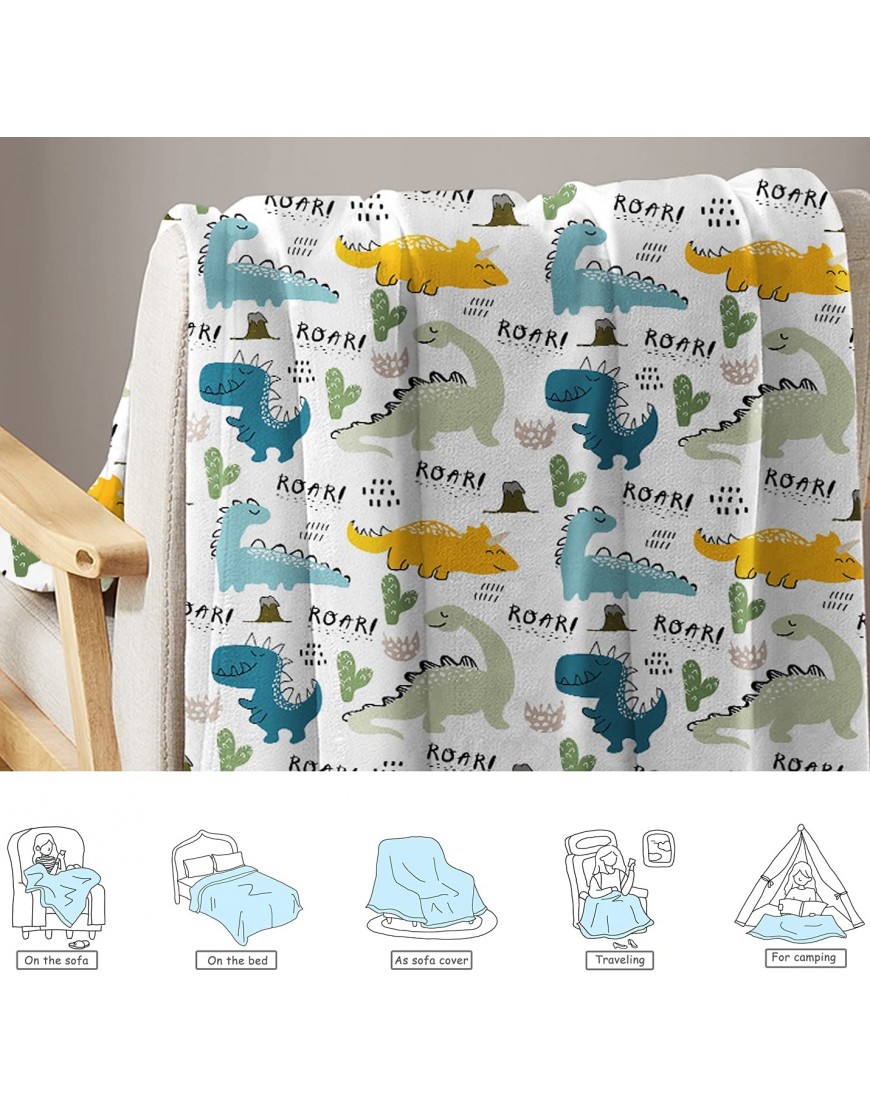 Dinosaur Blanket for Boys Girls 300 GSM Soft Fleece Kids Blanket Baby Boy Blanket Suitable for Toddler Couch Cute Blanket for Sofa Bedroom Living Room Dinosaur Gifts for Children 50x40 - BGWX3FS2J