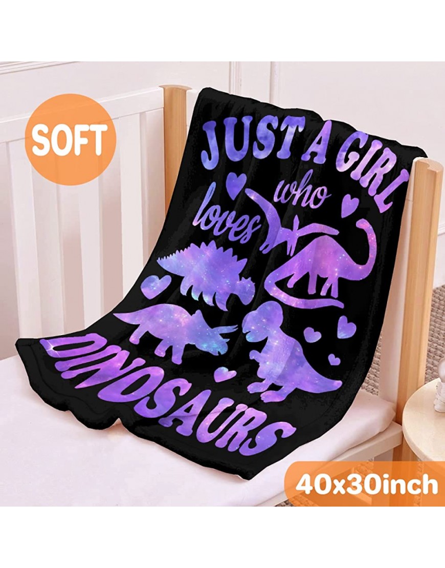 Dinosaur Blanket Gift for Women Kid Plush Just A Girl Who Loves Dinosaurs Soft Throw Dino Comfy Sheet Jurassic Animal Lovers Fans Gifts Lightweight Flannel Blankets for Couch Chair-40 x30 - BYEJJM5NP