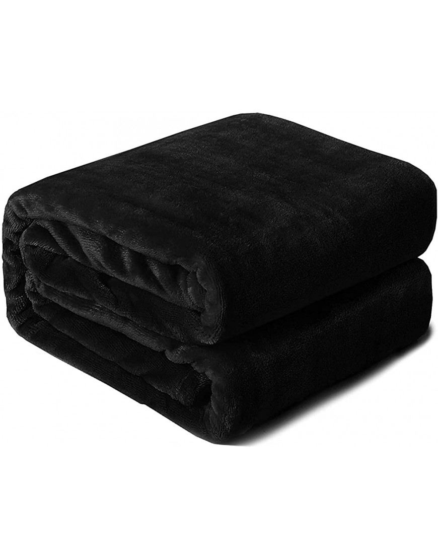EIUE Comfortable Flannel Fleece Blanket,Ultra Soft Twin Size Full Body Warming Fuzzy Nap Quilt for Bed and Camping ,Reversible Microfiber Blanket for All SeasonBlack,60x80 inches - B78KGIDRI