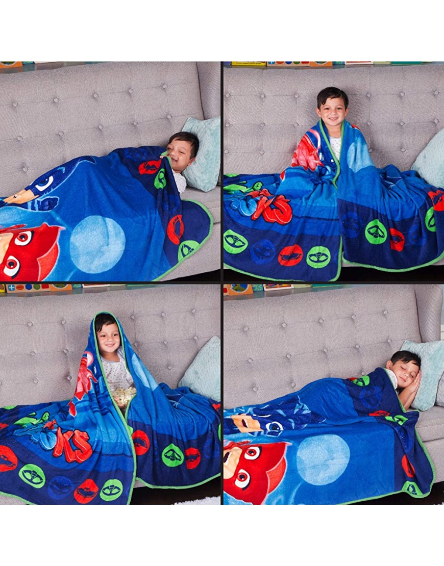 Franco Kids Bedding Super Soft Micro Raschel Blanket 62 in x 90 in PJ Masks - BON540WOG