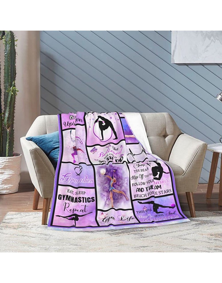 Gymnastics Blanket Gymnast Gifts for Adults Kids Teen Birthday Gifts for Bedroom Sofa Couch Home Decor 50x 60 - BOUSYK32I