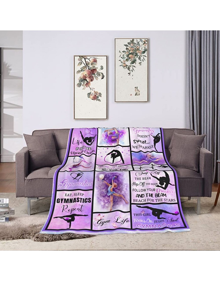 Gymnastics Blanket Gymnast Gifts for Adults Kids Teen Birthday Gifts for Bedroom Sofa Couch Home Decor 50x 60 - BOUSYK32I