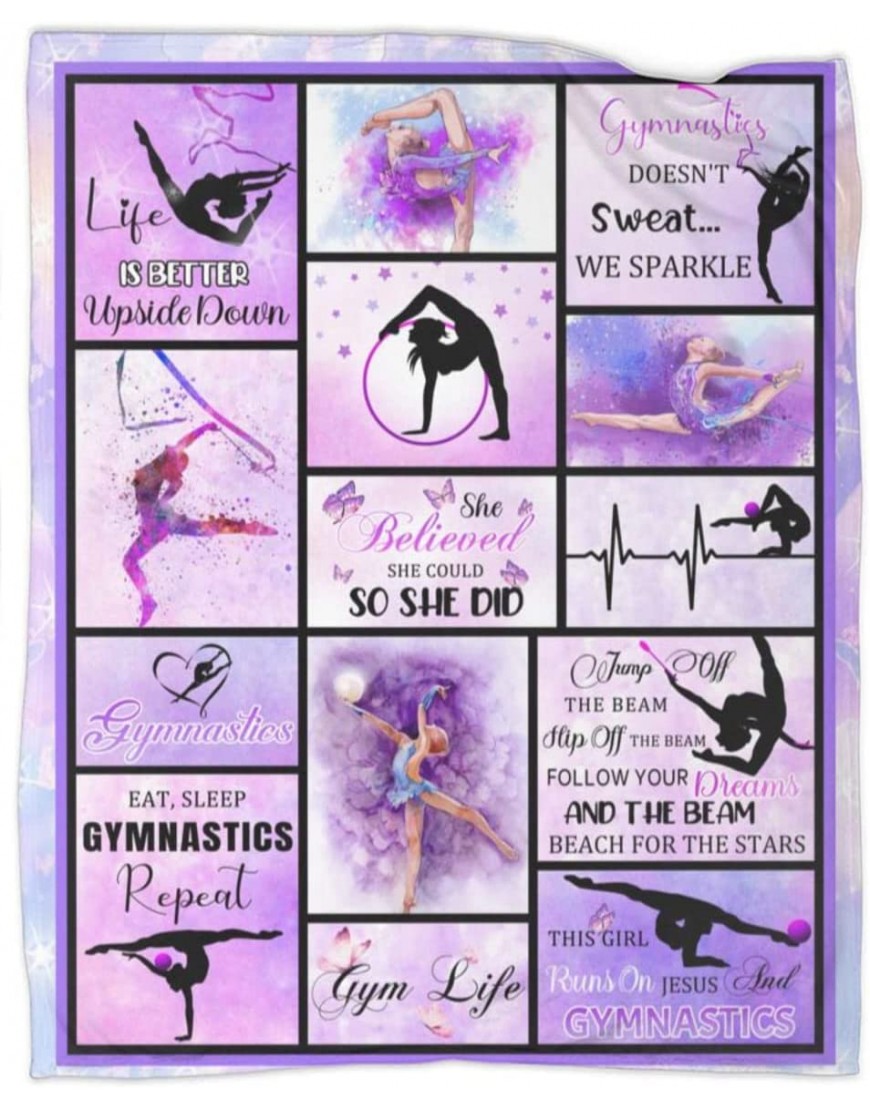Gymnastics Blanket Gymnast Gifts for Adults Kids Teen Birthday Gifts for Bedroom Sofa Couch Home Decor 50"x 60" - BOUSYK32I