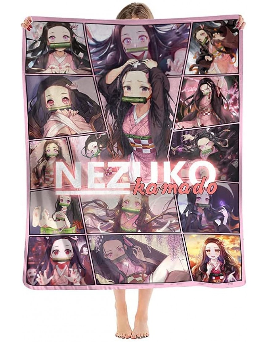 Hxuedan Nezuko Throw Blanket Super Soft Plush Anime Flannel Blanket for Couch Sofa Bed-Teen52 X 62 - B6I2KVEHS