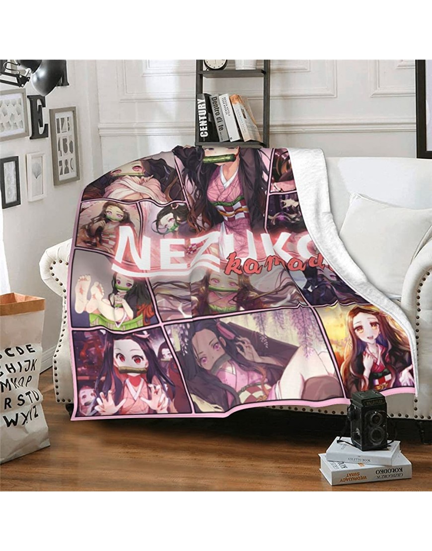 Hxuedan Nezuko Throw Blanket Super Soft Plush Anime Flannel Blanket for Couch Sofa Bed-Teen52 X 62 - B6I2KVEHS