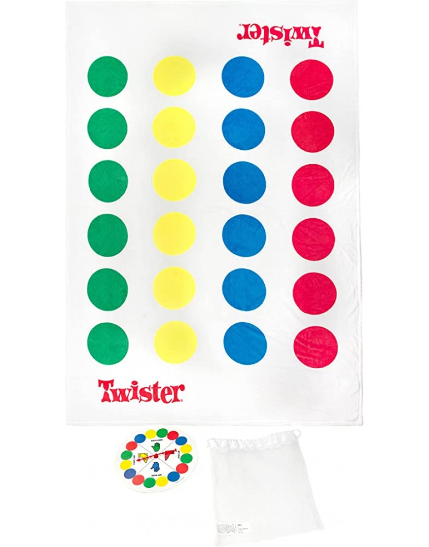 Jay Franco Twister Game Blanket – 3 Piece Set Includes Plush Blanket Spinner & Storage Bag Official Hasbro Product - BKZYPYT4T