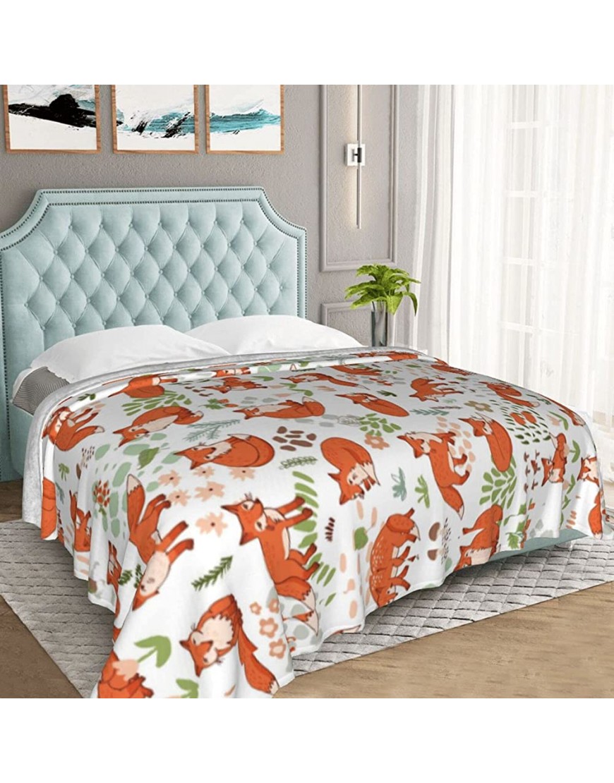 Jumsky Fox Throw Blankets for Girls Kids Warm Flannel Couch Sofa Bed Blanket 50x60 - B7NQ6GAFF