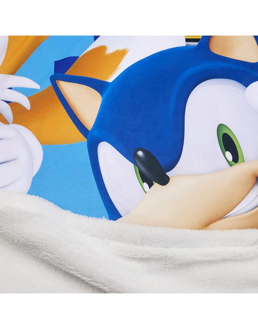 Sonic The Hedgehog Soft Premium Plush Sherpa Blanket Throw 70 in x 90 in by Franco - BF6F0U1Q2