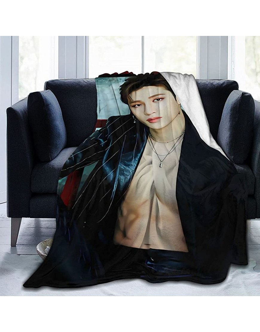 Stray Kids Bangchan Soft and Comfortable Warm Fleece Blanket for Sofa Bed Office Knee pad,Bed car Camp Beach Blanket Throw Blankets 50"x40" - BRV0U1P4Z