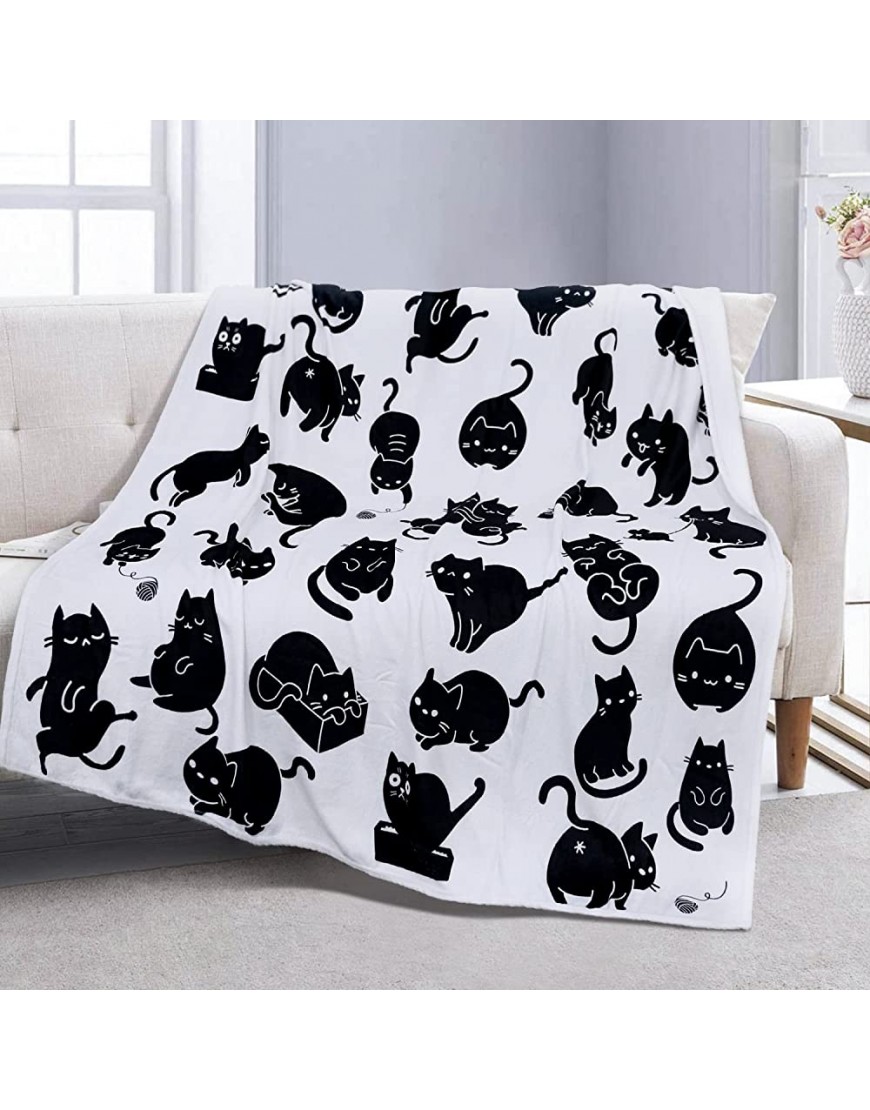 Summer Kawaii Cat Blanket Cute Cat Life Theme Flannel Kids Throw Blanket Super Soft Cozy Plush Kitty Blanket The Most Beloved Cat Gifts for All Cat Lovers 50x60 Inch - BGVQS6G98