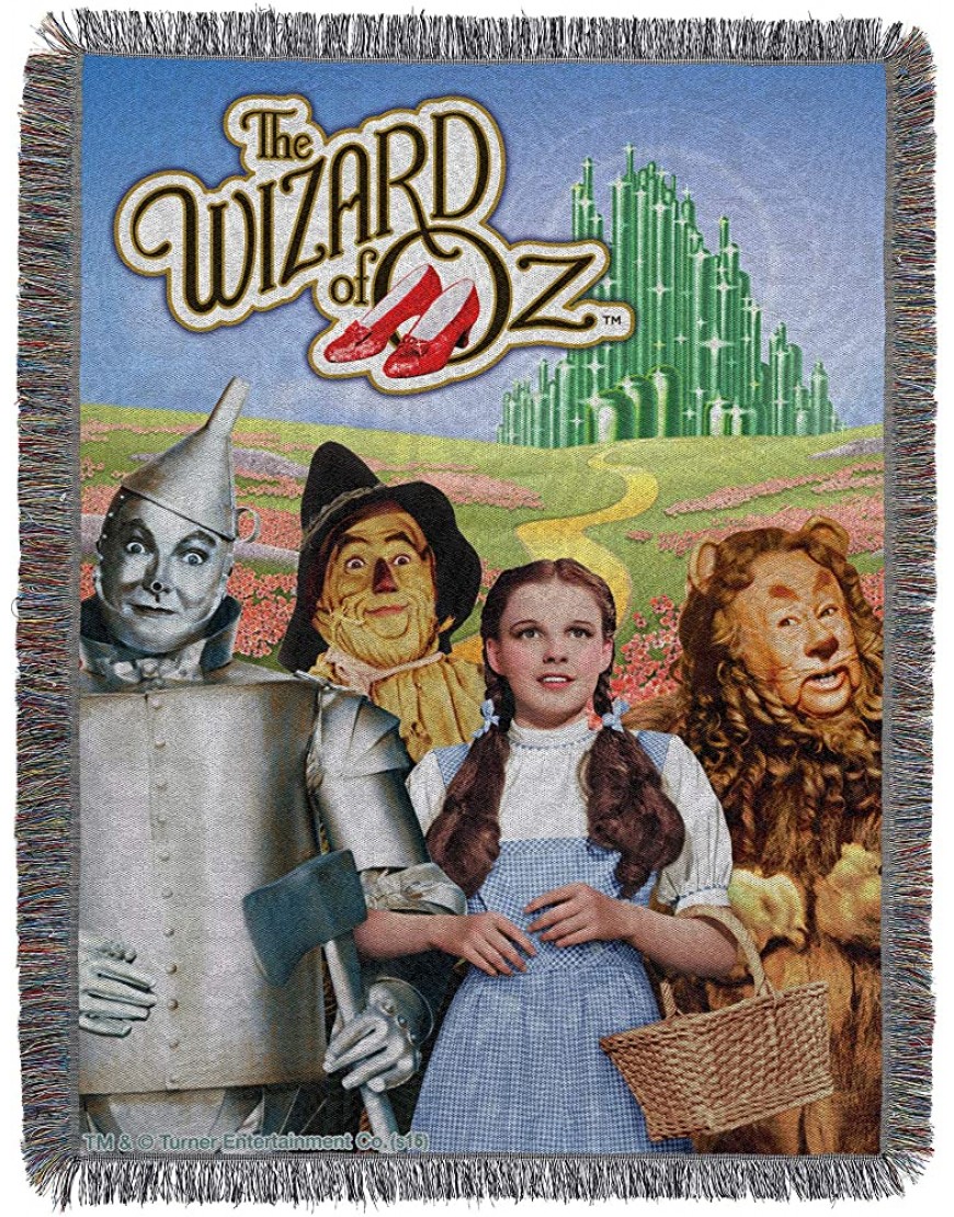 Warner Brothers Wizard of Oz "Group" Woven Tapestry Throw Blanket 48" x 60" Multi Color - BJJCSO6JS