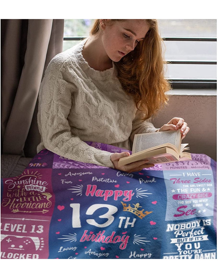 Wisegem 13th Birthday Gifts For Girls Best Gifts For 13 Year Old Girls 60X50 Blanket Gifts For 13 Year Old Girl Teenage Girl Gifts For 13 Year Old Girl 13 Year Old Girl Gift Ideas Bday Decor - BF1SSMK02