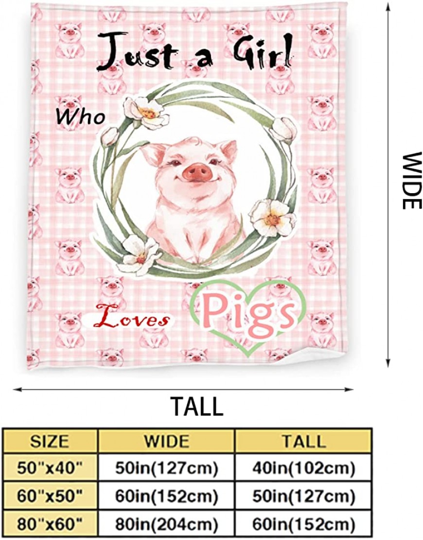 yiycqur Ultra Soft Light Weight Just A Girl Who Loves Pigs Throw Blanket Air Conditioning Blanket for Bed Couch Sofa Living Room Picnic 50x40 60x50 80x60 Inches - B2W0LHVHM