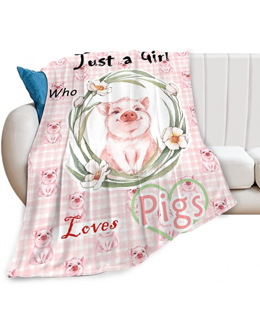 yiycqur Ultra Soft Light Weight Just A Girl Who Loves Pigs Throw Blanket Air Conditioning Blanket for Bed Couch Sofa Living Room Picnic 50x40 60x50 80x60 Inches - B2W0LHVHM