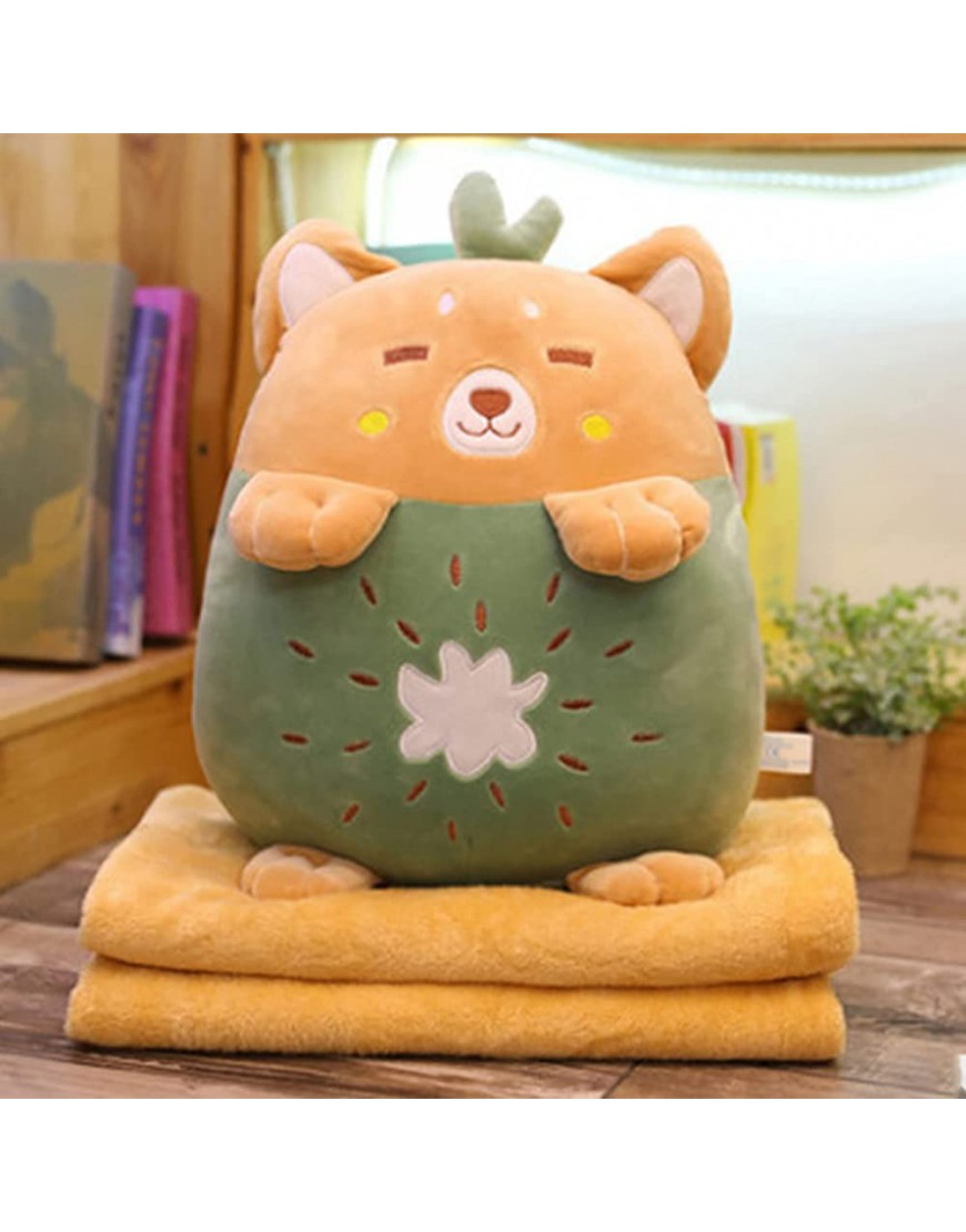3 in 1 Multifunction Plush Toy Cute Throw Pillow Travel Blanket Hand Warmer Animal Stuffed Toys 16 Inch for TV Sofa Office - BK0UISSWT