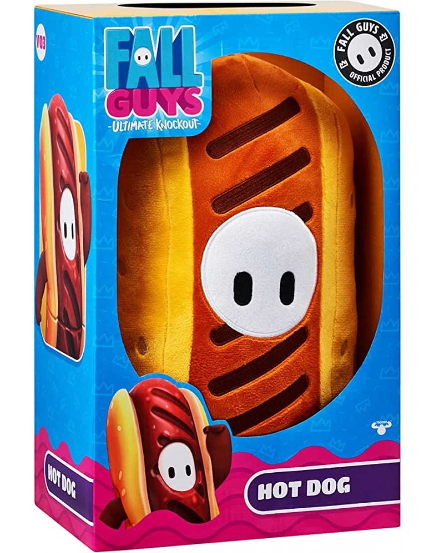 FALL GUYS Moose Toys Hotdog Bean Skin Collectors Edition Official Collectable 12 Super Soft Cuddly Deluxe Plush Toys from The Ultimate Knockout Video Game 3 Comes in a Polybag - BRUZ6M7CJ