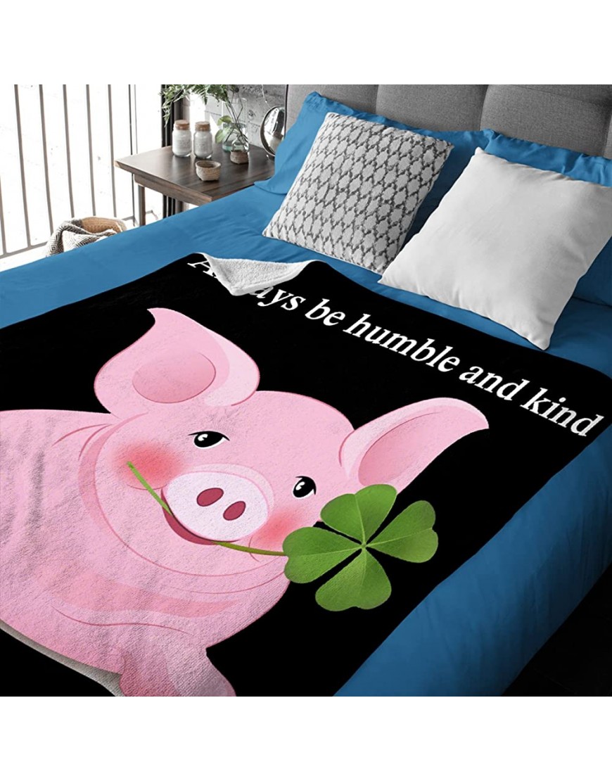 Humble and Kind Farmhouse Pigs Blanket Throw Flannel Fleece Kawaii Piggy Blanket Perfect for Pig Lover Lightweight Soft Animal Blanket Suit for Bed Couch Travel Gift 60x50 M for Teens - BO0FXFF5Y