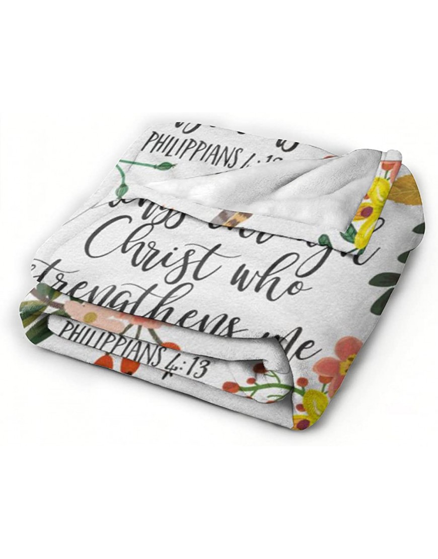 I Can Do All Things Through Christ Philippians Blanket Throw Quilt Bedspread Flannel Soft Warm Lightweight High Breathable Plush Fluffy Blankets for All Season Spring Summer Autumn S 50X40 for Kid - BSNUO8KUS