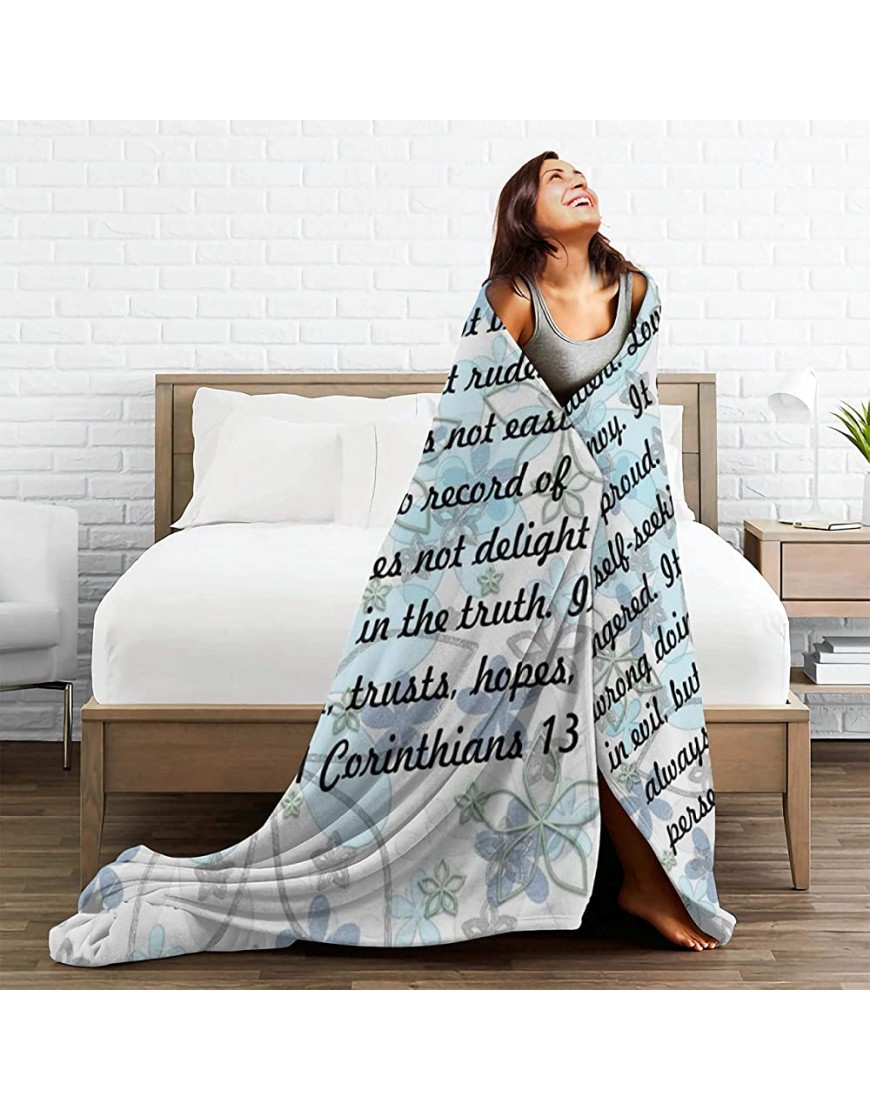 Love is Patient Blanket Throw Quilt Bedspread Flannel Soft Warm Lightweight High Breathable Plush Fluffy Blankets for All Season Spring Summer Autumn S 50X40 for Kid - BMV27QY1G