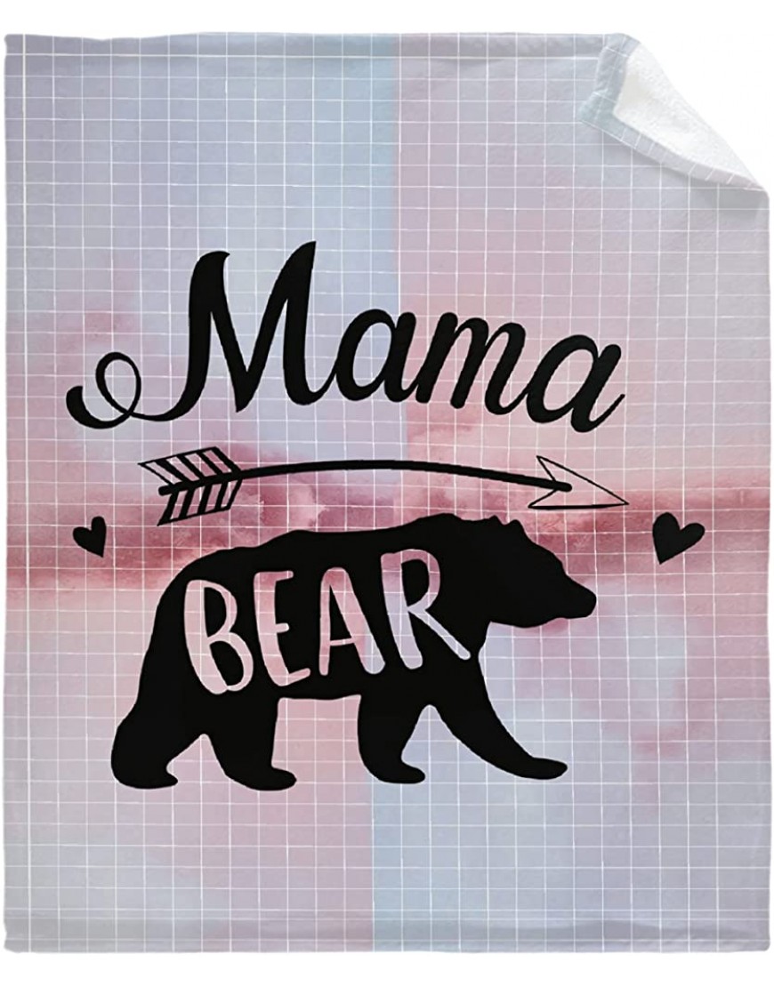 Mama Bear Blanket Patchwork Pink Throws Gifts for Women，Girls Boys Gift for Mom Decor Paw Plush Soft Lightweight Flannel Fleece Blankets Love Sheets Bedding for Couch Chair Lap 40 x30In Toddler Pet - B8X3S6CMO