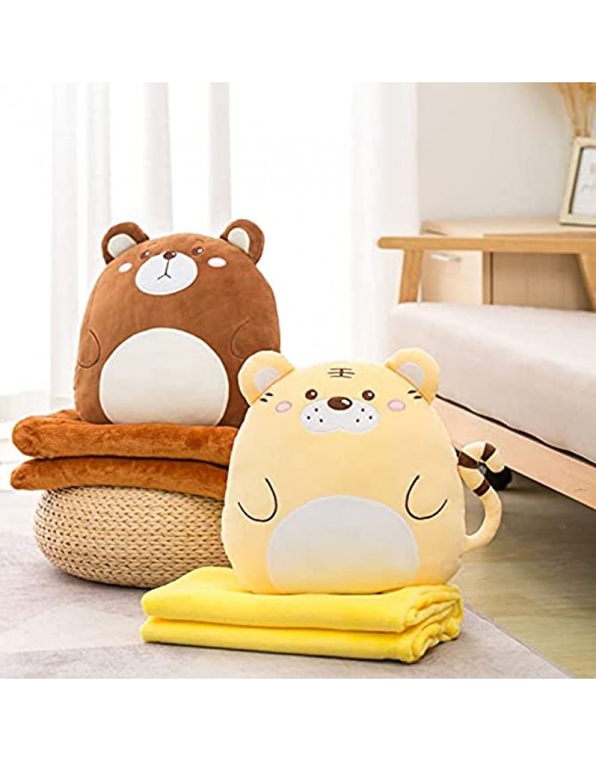 PDKHANH 40cm Down Cotton Stuffed Forest Animals Plush Doll Squishy Cattle Tiger Alligator Avocado 2-in-1 Flannel Blanket for Kids Height: 40cm with Blanket Color: Cattle #2 - BFMMQDWRO