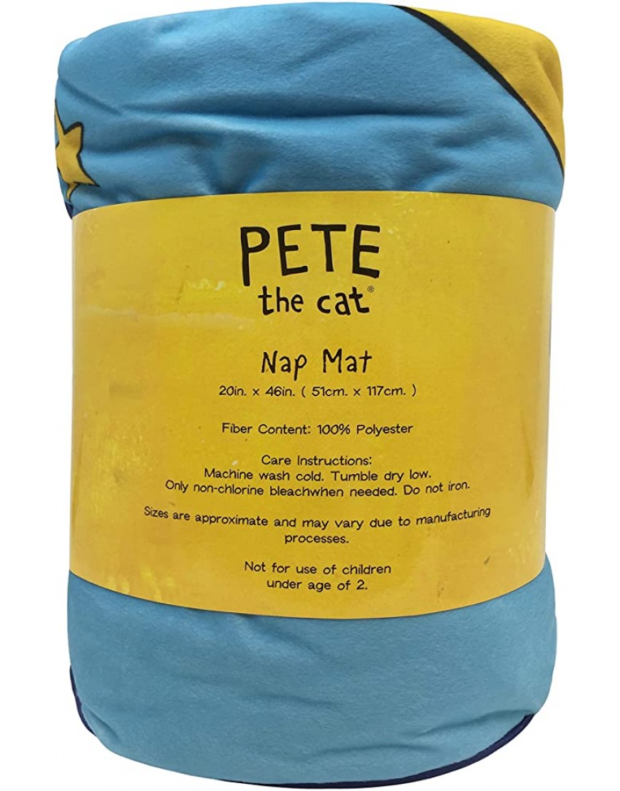 Pete The Cat Night Music Nap Mat Built-in Pillow and Blanket Super Soft Microfiber Kids' Toddler Children's Bedding Ages 3-5 Official Pete The Cat Product - BQ5N85MXD