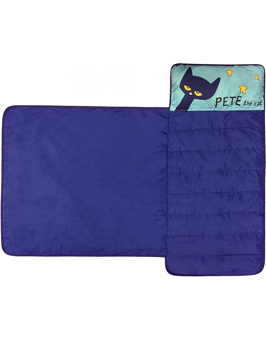 Pete The Cat Night Music Nap Mat Built-in Pillow and Blanket Super Soft Microfiber Kids' Toddler Children's Bedding Ages 3-5 Official Pete The Cat Product - B50F72DEF