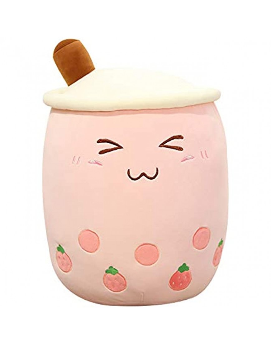 QYBKJDS Toy Plush Boba Tea Cup Toy Bubble Tea Pillow Cushion Cute Fruit Drink Plush Stuffed Soft Pink Strawberry Milk Tea Kids Gift Toy Color : Round Green cry Height : About 25cm - B1A67B7PT