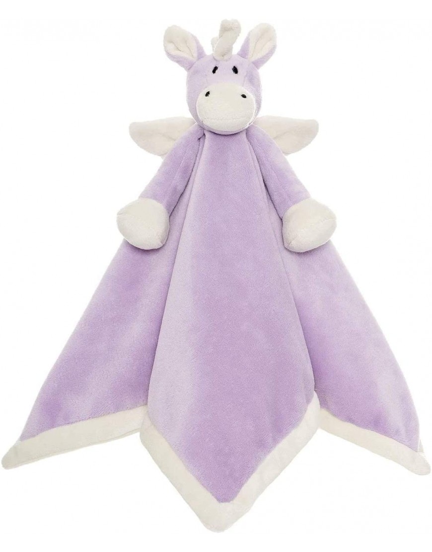 Teddykompaniet Diinglisar Lovely Unicorn Unisex Plush Fleece Baby Blanket with Unicorn Comfort Toy – 13.5 X 13.5 inches - BOXERDNQL