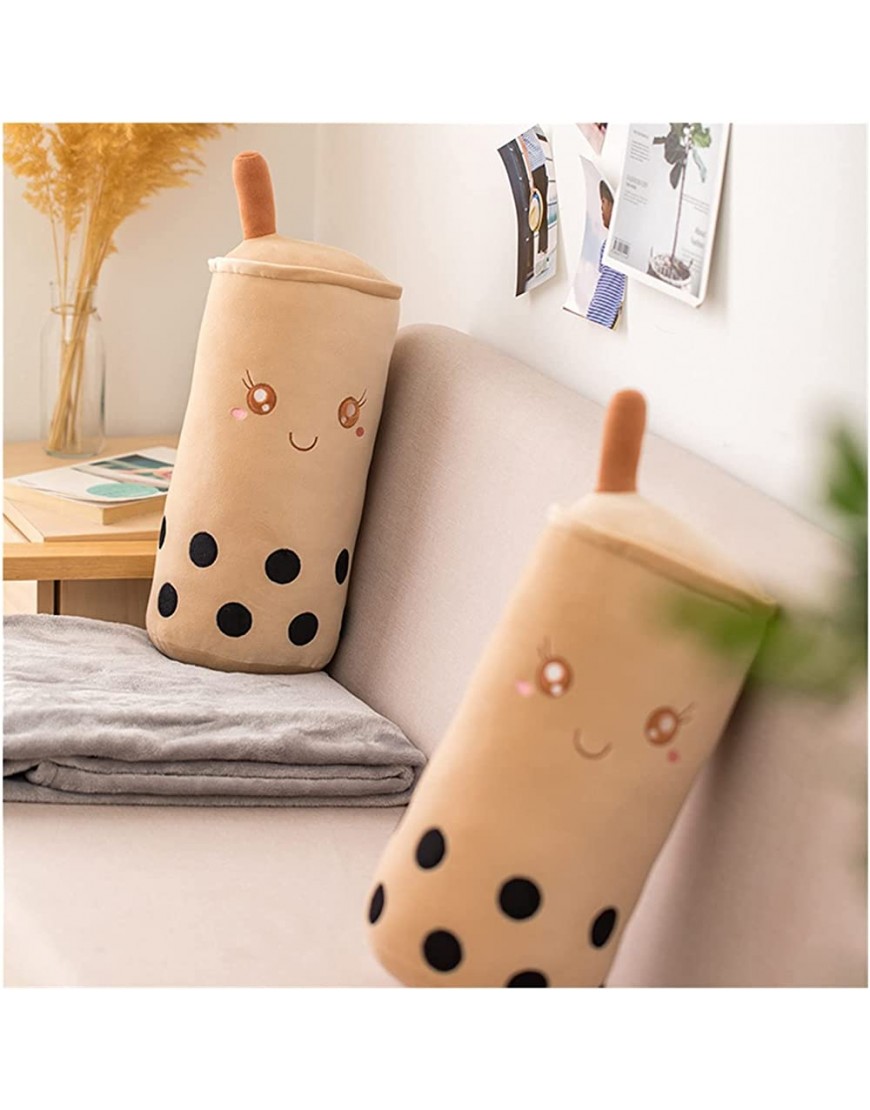 Uongfi 2 in 1 Simulation Milk Tea Pillow with Blanket Office Nap Cushion Creative Plush Toy Air Conditioning Quilt Kids Birthday Gifts Color : with Blanket Height : 50cm - B3QME5SCC