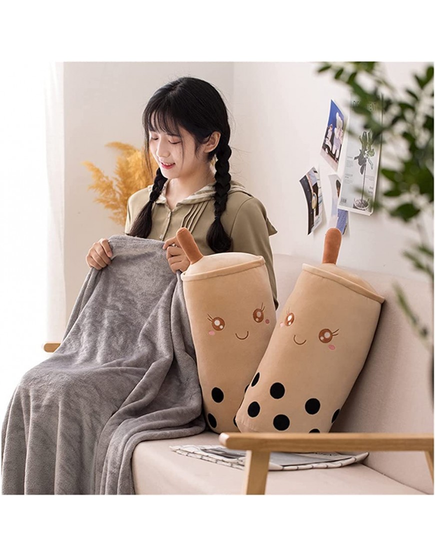 Uongfi 2 in 1 Simulation Milk Tea Pillow with Blanket Office Nap Cushion Creative Plush Toy Air Conditioning Quilt Kids Birthday Gifts Color : with Blanket Height : 50cm - B3QME5SCC