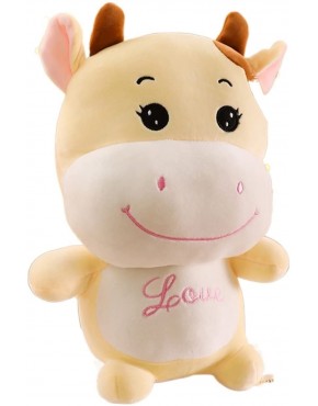 Wltlongt 1 Piece of Soft Cow Plush Toy Cute Plush Doll Cute Animal Pillow Birthday Gift Color : Yellow Height : 25CM - BH0SCK6Q2