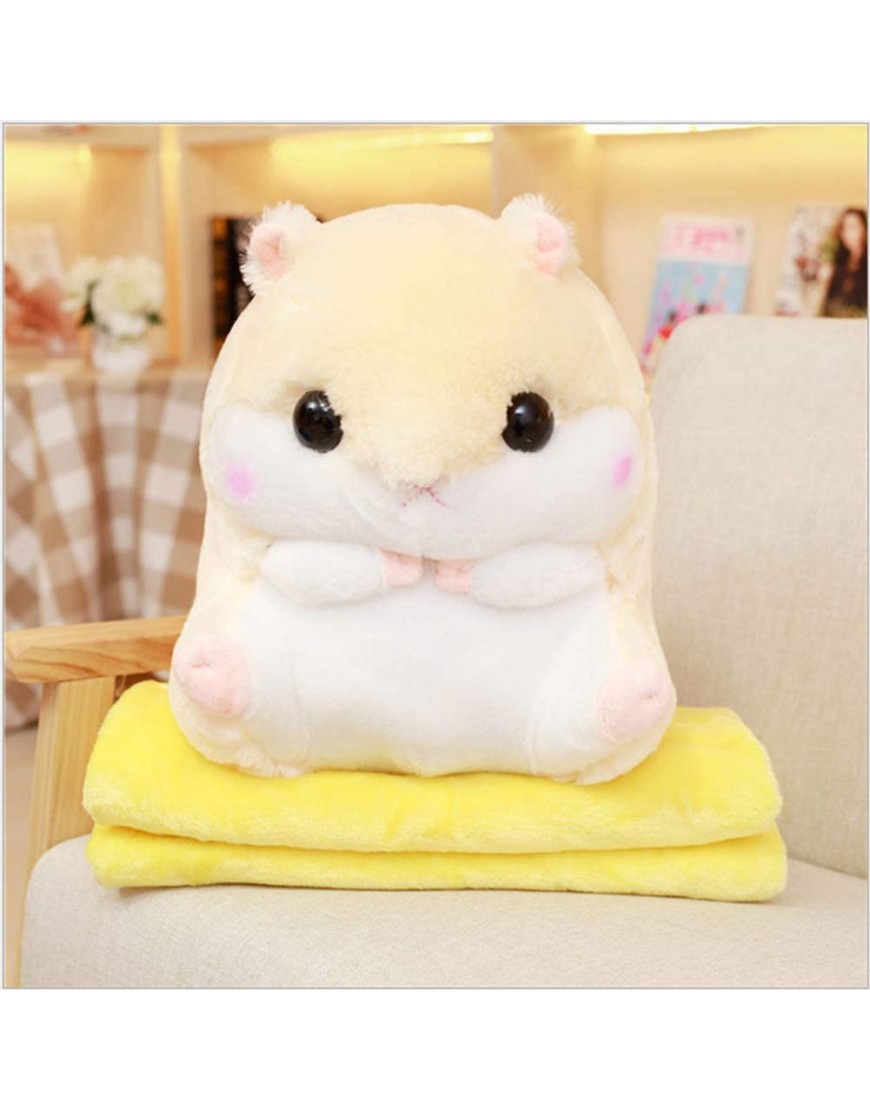YunNasi Plush Hamster Stuffed Animal Toys Hamster Throw Pillow with Blanket 19.7 Inches White - BUVI2J2X3