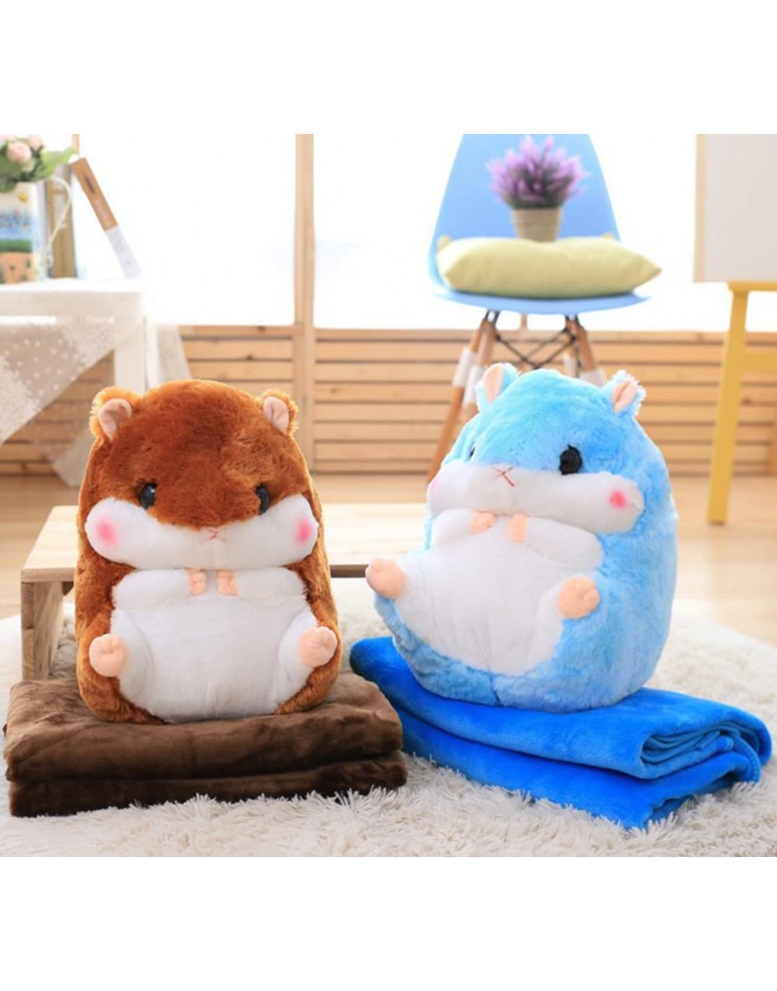 YunNasi Plush Hamster Stuffed Animal Toys Hamster Throw Pillow with Blanket 19.7 Inches White - BUVI2J2X3