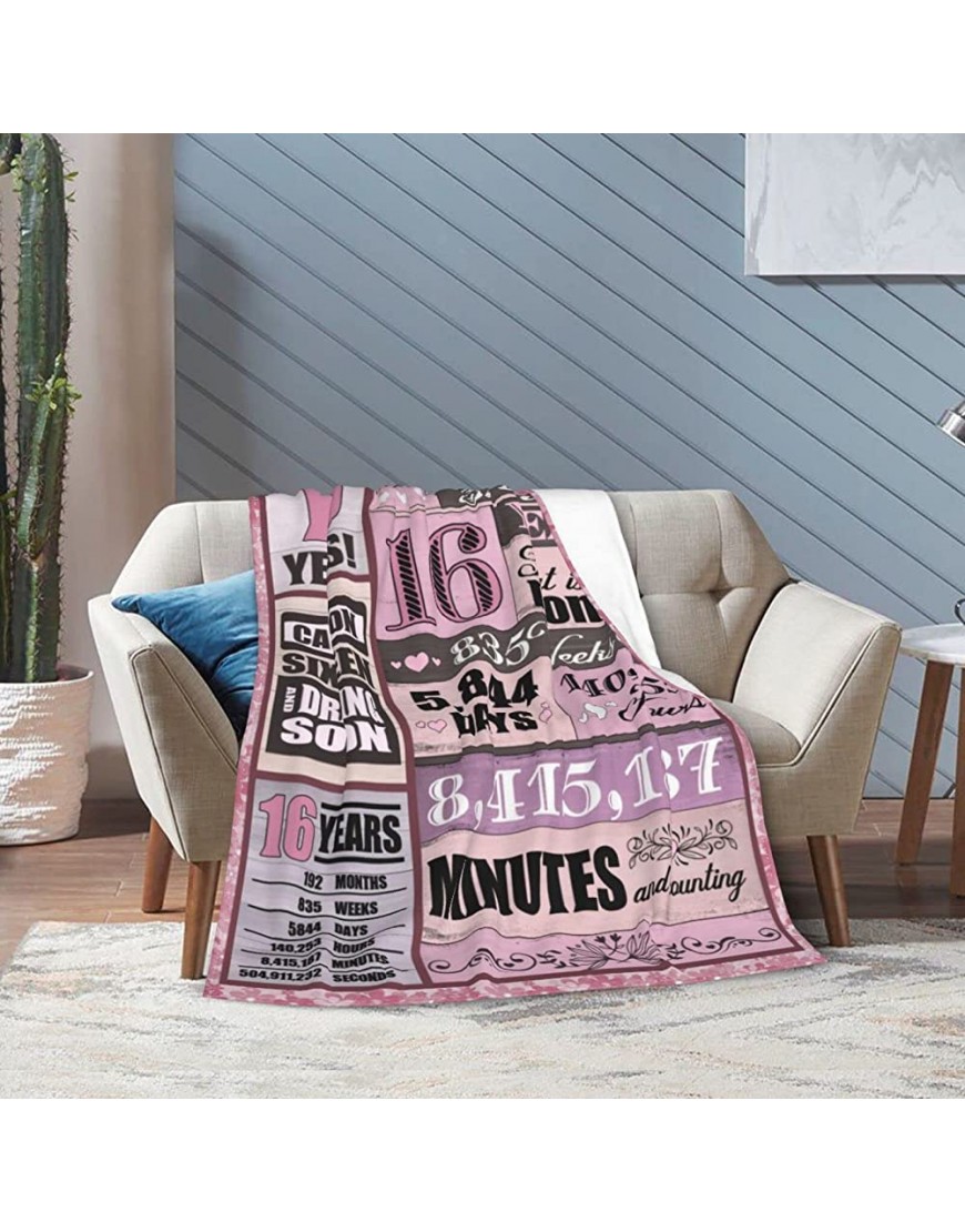 16th Birthday Decorations for Girls Sweet 16 Birthday Decorations to My Daughter Blanket from Mom,16th Birthday Decor Gift,16-Year-Old Girls Gift,16th Birthday Gifts for Girls Throw Blanket - BYF7SRWM3