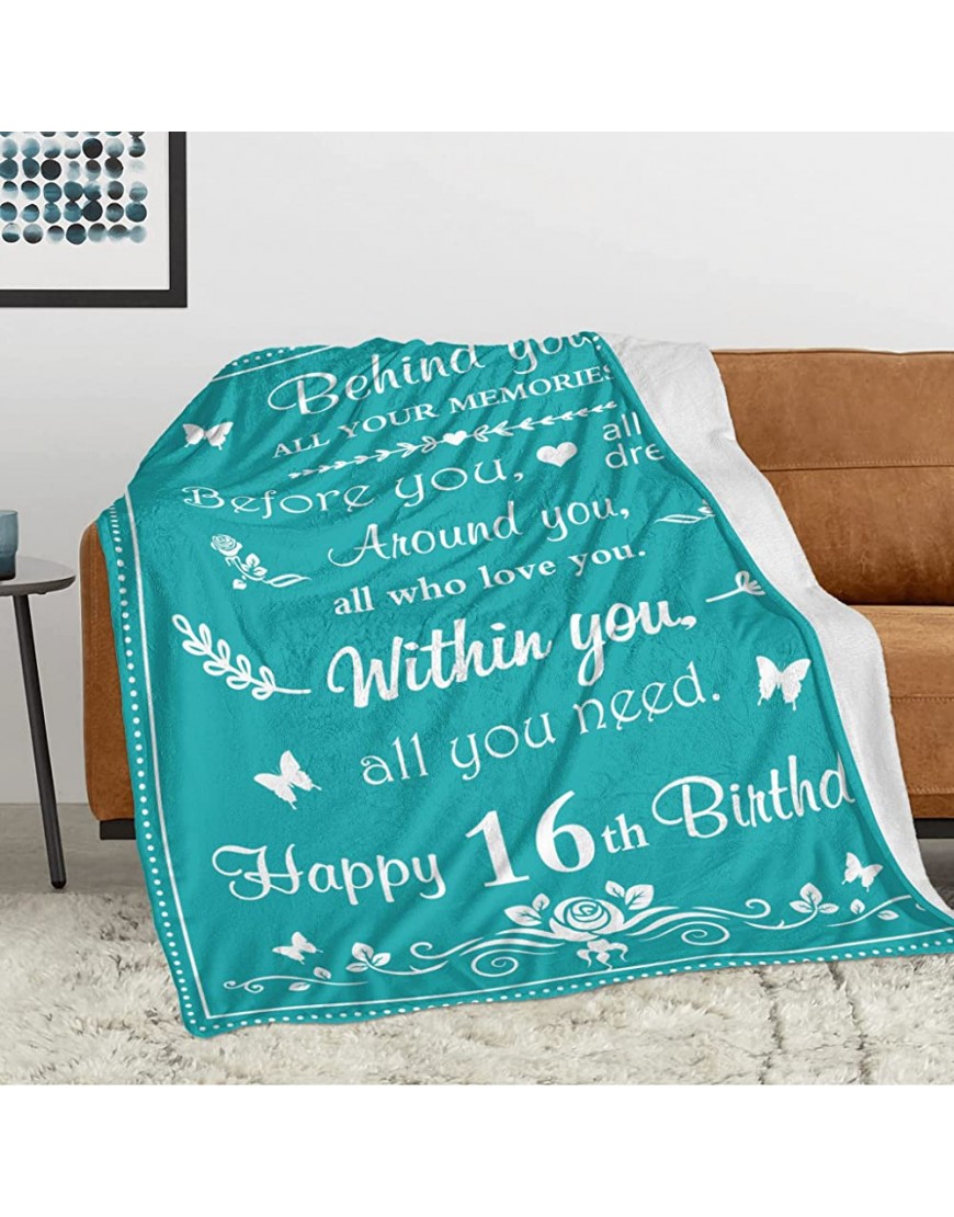 16th Birthday Gifts for Girls Sweet Gifts for 16 Year Old Girls -16th Gift Ideas Throw Blankets for Daughter Niece Bestie Sister Flannel Fleece Soft Warm Throw Blankets for Bed Sofa 60X50 - B17G6YSVE