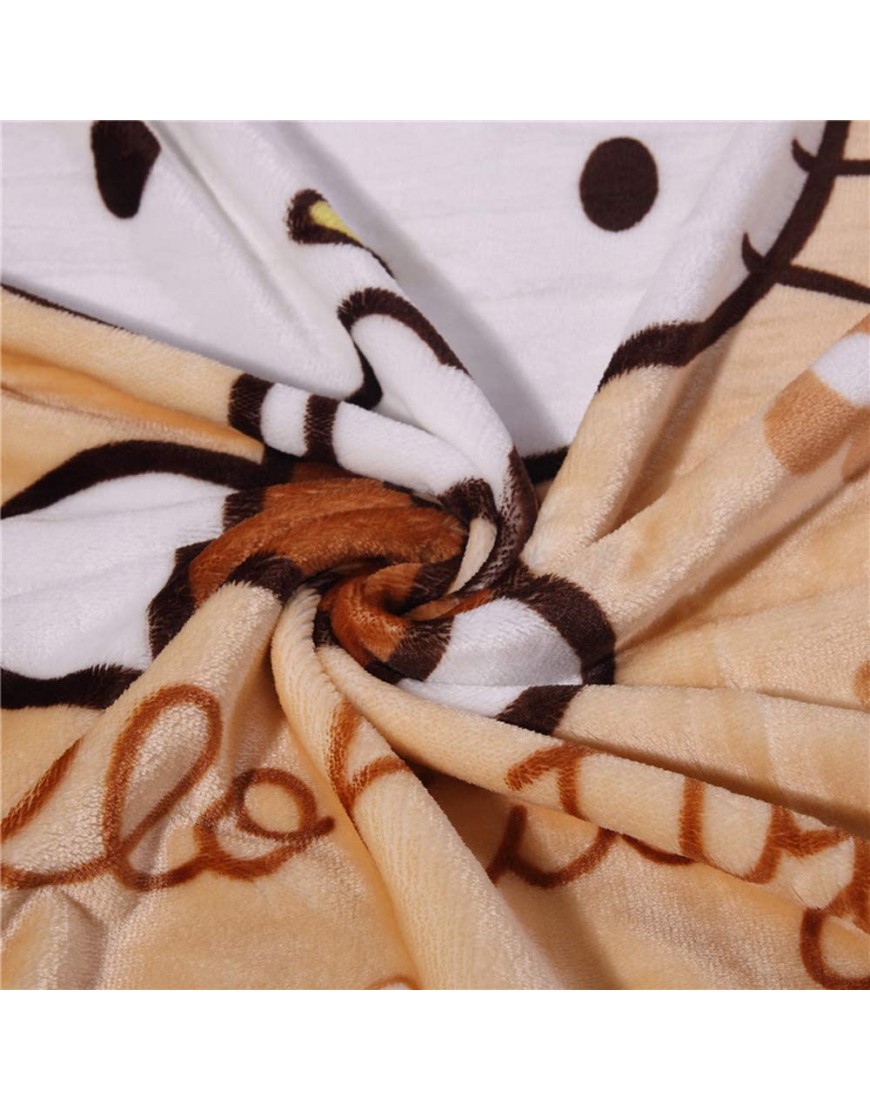Blanket Cartoon Kitty Printing Throw Blanket Soft Cover Flannel Cozy Plush Fleece Blanket for Boys Girls Kids Toddler Baby Brown - BAH60EE2R