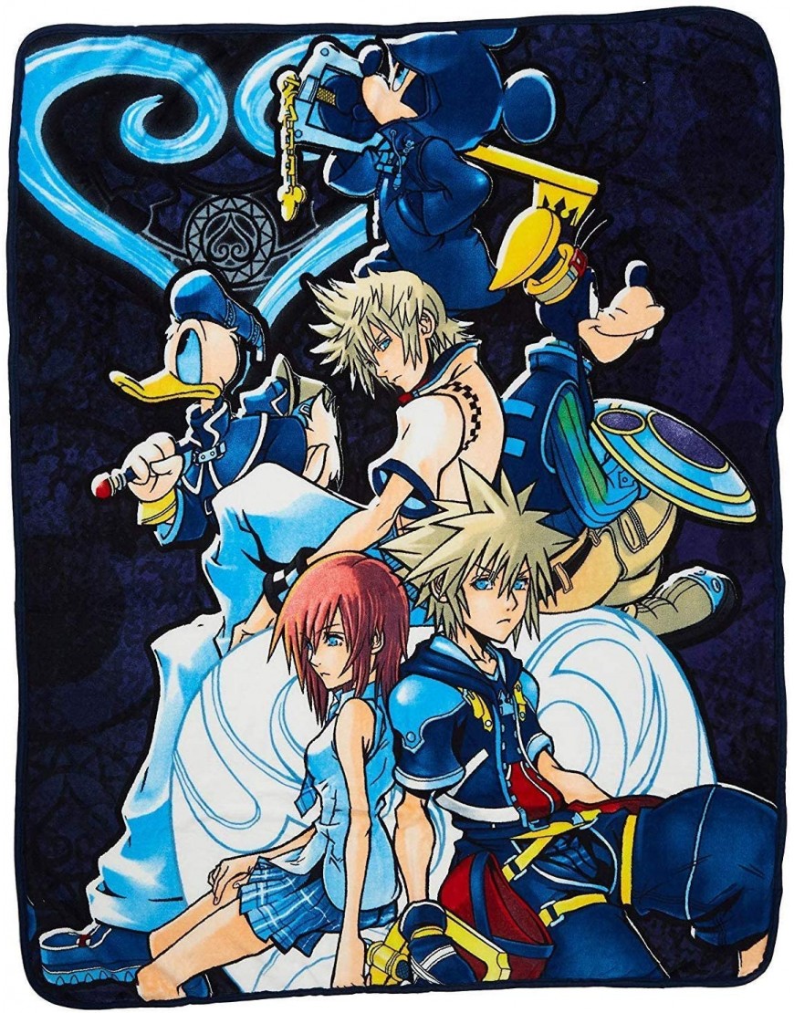 Disney Kingdom Hearts 'Characters' Throw Blanket 46" by 60" - B5PEMZ9WG