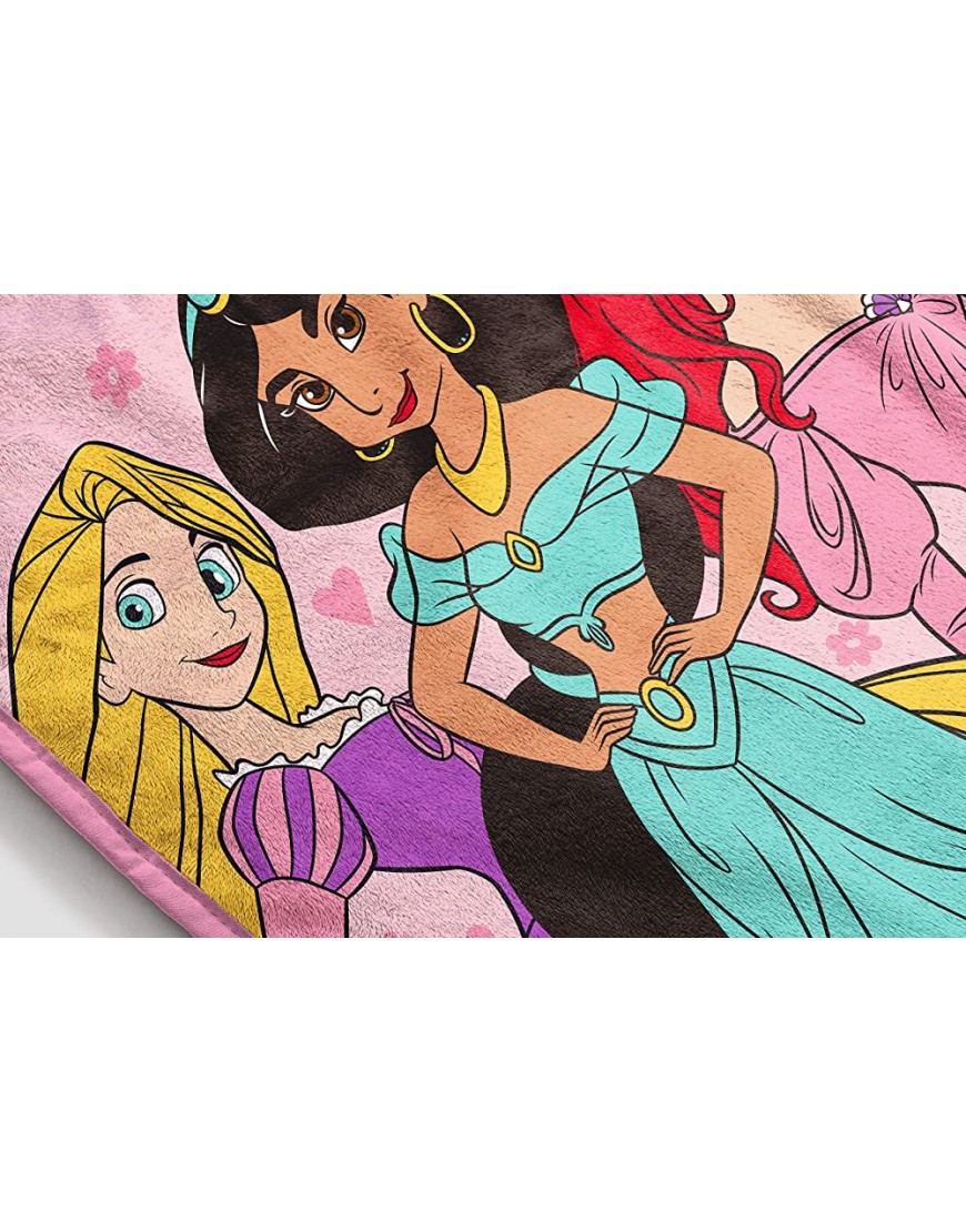 Disney Princess Bold Fearless Raschel Throw Blanket Measures 43.5 x 55 inches Kids Bedding Features Ariel Jasmine & Rapunzel- Fade Resistant Super Soft Official Disney Product - B7JT97M77