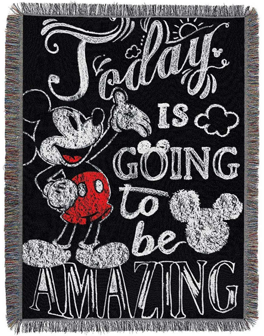 Disney's Mickey Mouse "Amazing Day" Woven Tapestry Throw Blanket 48" x 60" Multi Color - BWR1IFNX1