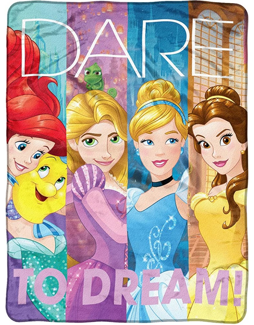 Disney's Princesses "Dreamers" Micro Raschel Throw Blanket 46" x 60" Multi Color - BXXROAL6Y
