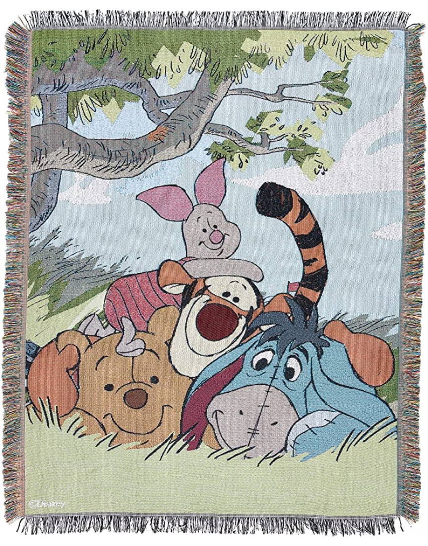 Disney's Winnie the Pooh "All My Friends" Woven Tapestry Throw Blanket 48" x 60" Multi Color - BGC9ND0EV